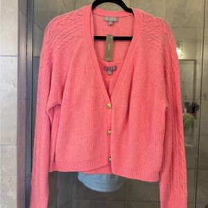 J. Crew Coral Cardigan Sweater